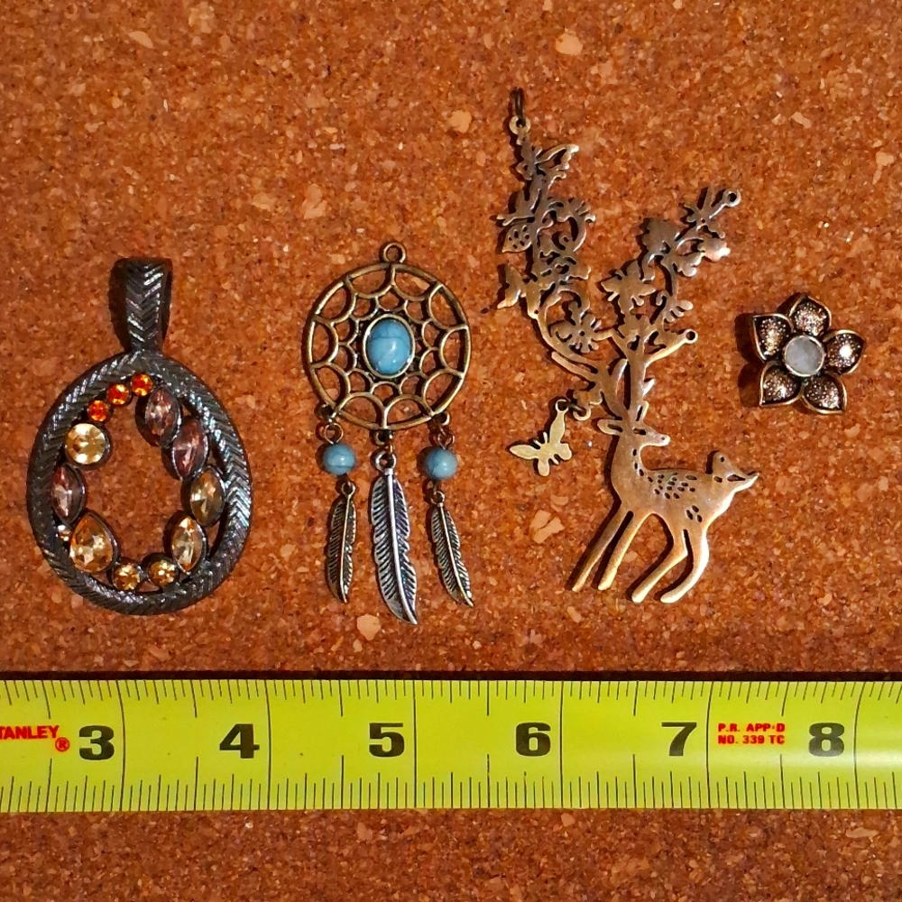 Bundle of Large Brassy Necklace Charms